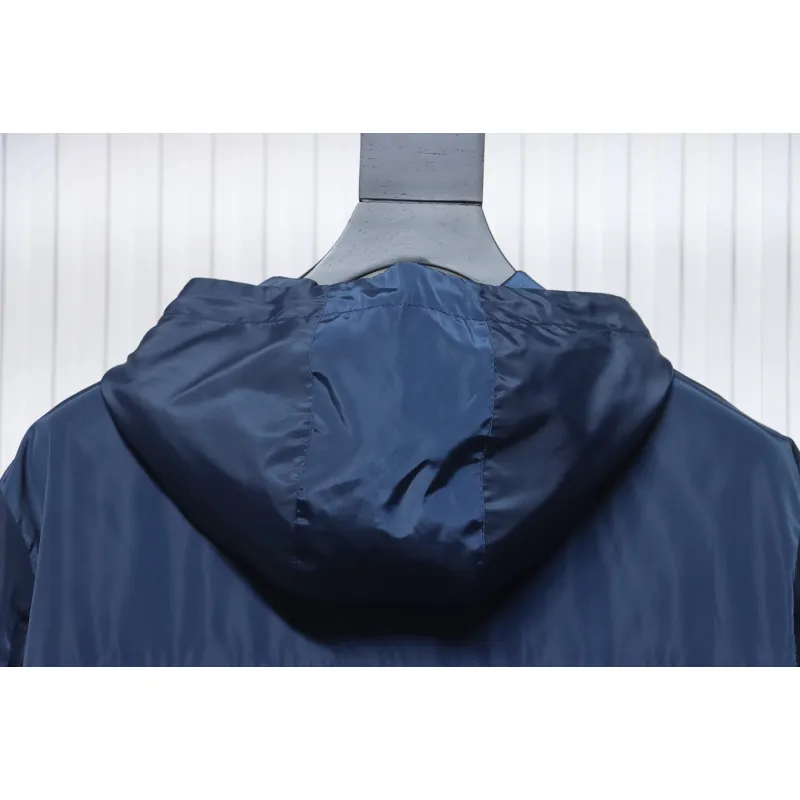Prada Badge Zip-Up Jacket Blue