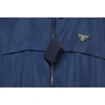 Prada Badge Zip-Up Jacket Blue
