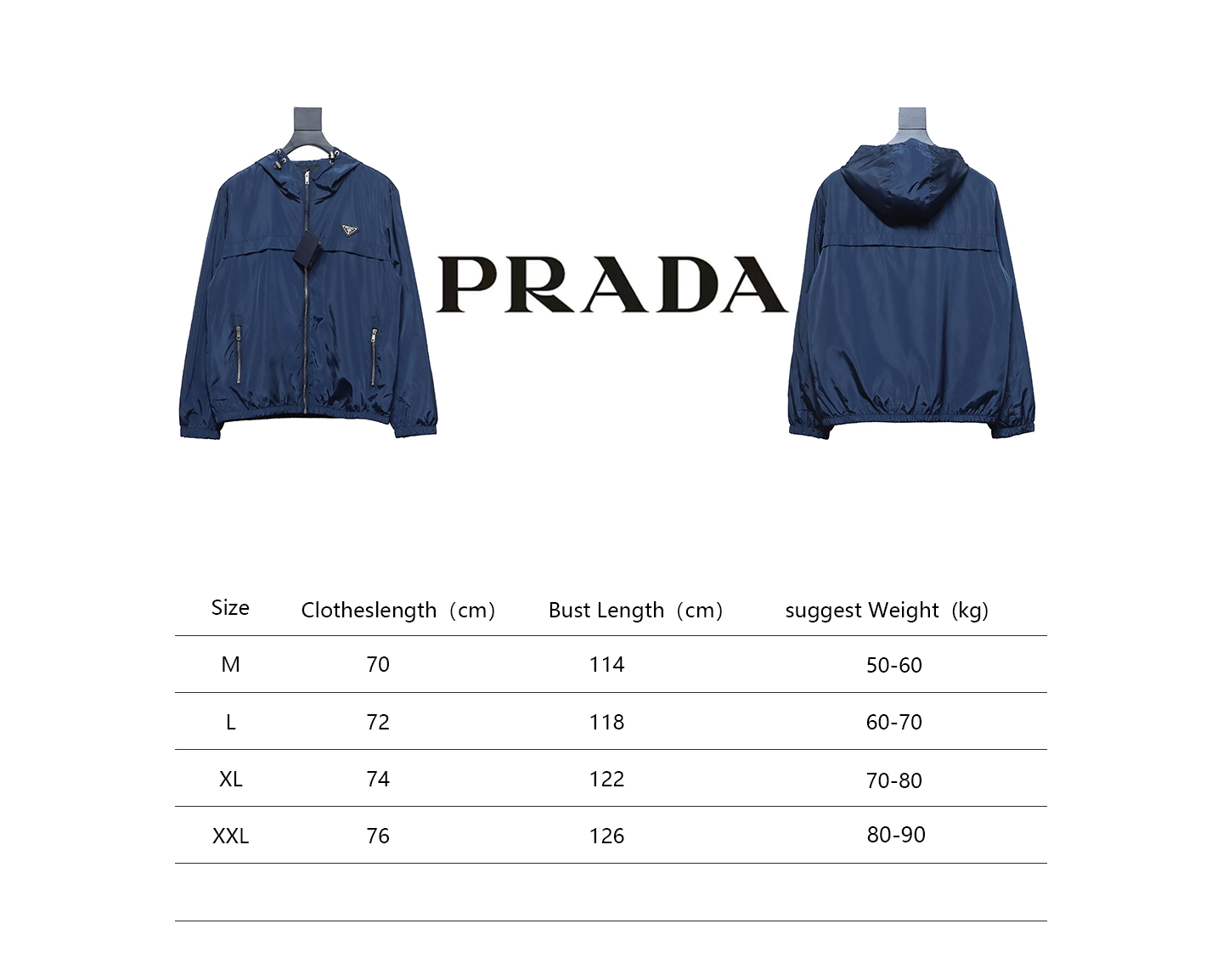 Prada Badge Zip-Up Jacket Blue