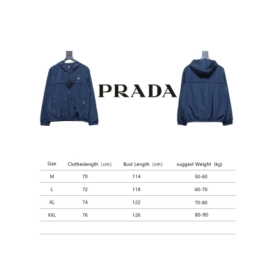 Prada Badge Zip-Up Jacket Blue 02