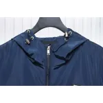 Prada Badge Zip-Up Jacket Blue