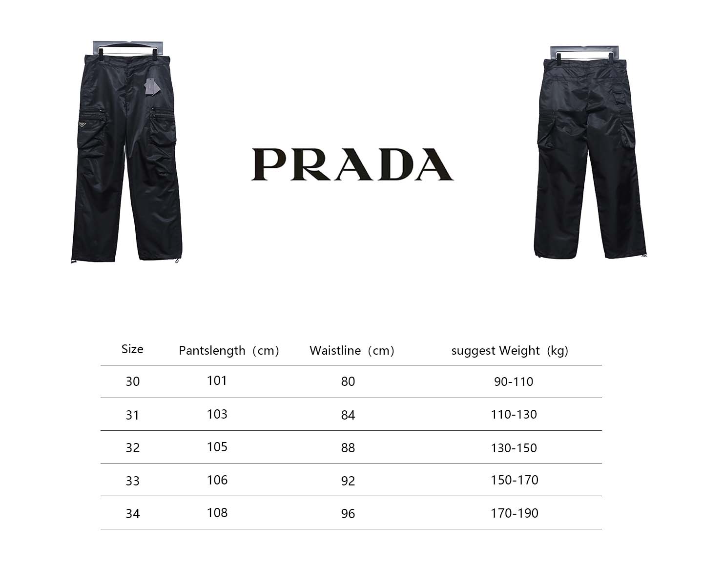Prada Cargo Pocket Recycled Nylon Trousers Black