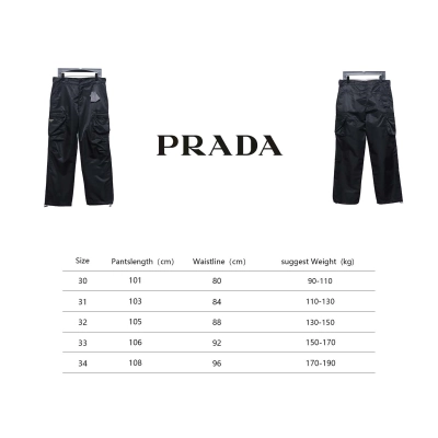 Prada Cargo Pocket Recycled Nylon Trousers Black 02