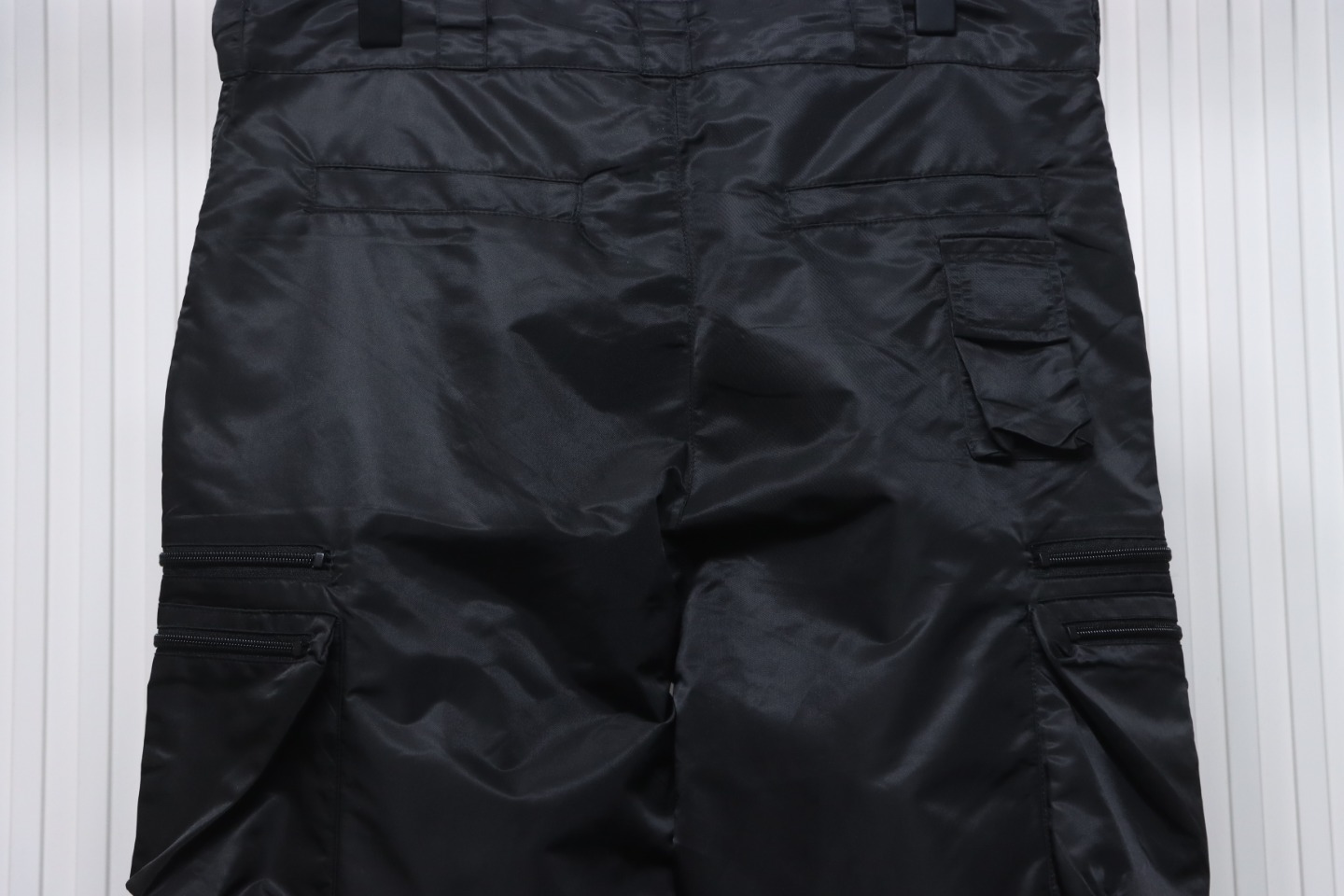 Prada Cargo Pocket Recycled Nylon Trousers Black