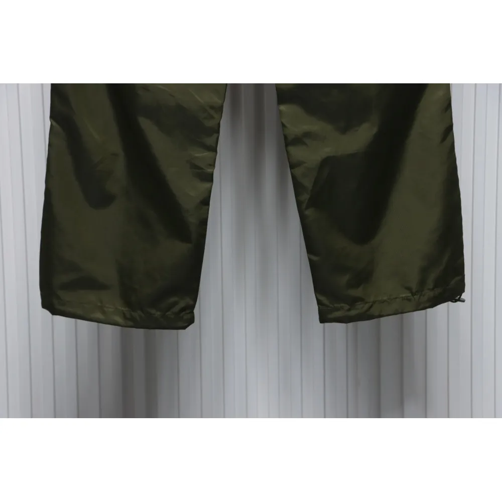 Prada Cargo Pocket Recycled Nylon Trousers Green