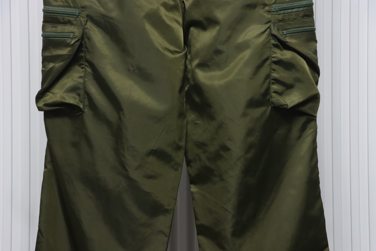 Prada Cargo Pocket Recycled Nylon Trousers Green