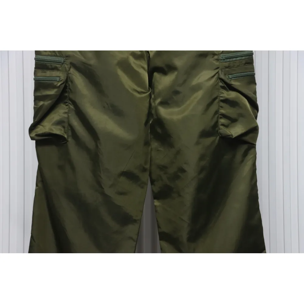 Prada Cargo Pocket Recycled Nylon Trousers Green