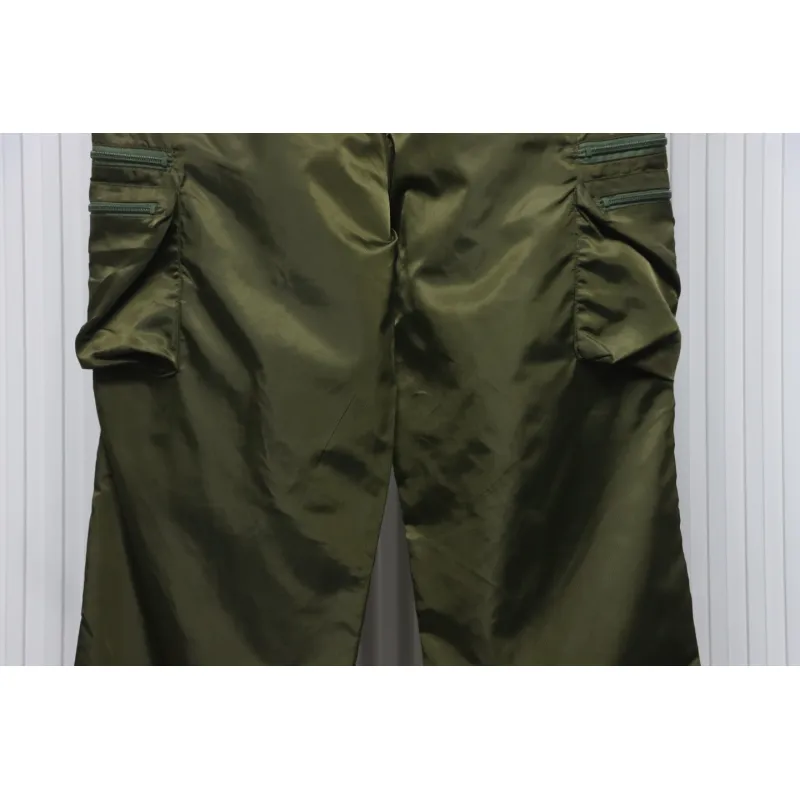 Prada Cargo Pocket Recycled Nylon Trousers Green