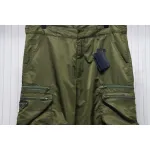 Prada Cargo Pocket Recycled Nylon Trousers Green