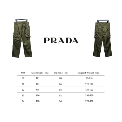 Prada Cargo Pocket Recycled Nylon Trousers Green 02
