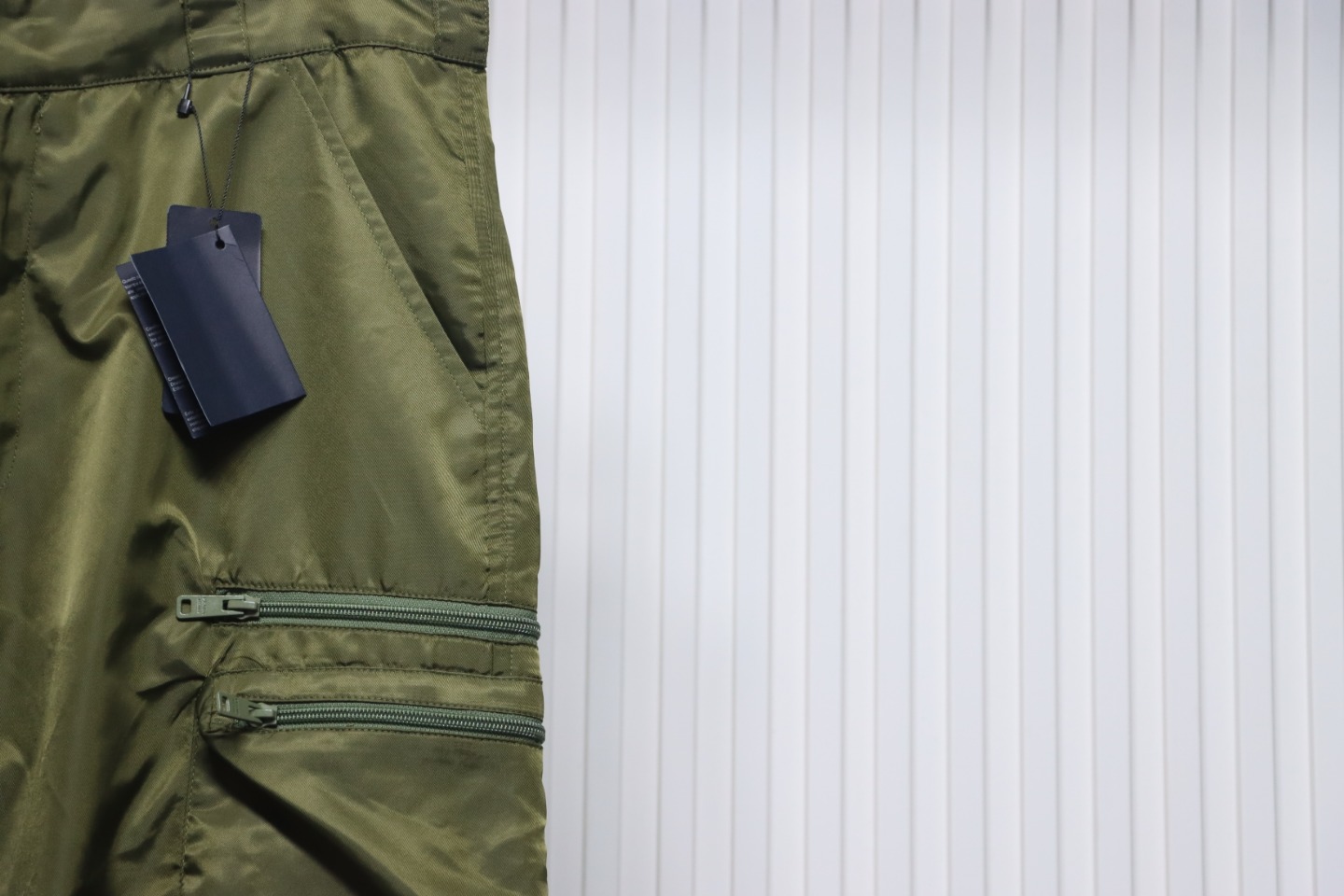 Prada Cargo Pocket Recycled Nylon Trousers Green