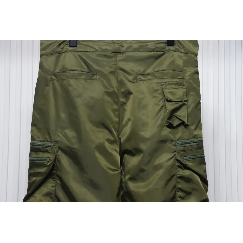 Prada Cargo Pocket Recycled Nylon Trousers Green