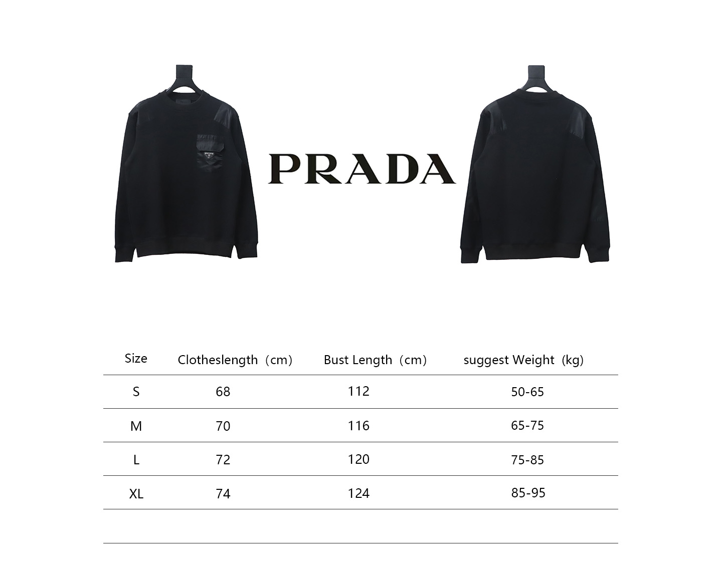 Prada Chest Pocket Crewneck Hoodie Black