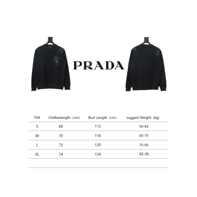 Prada Chest Pocket Crewneck Hoodie Black 02