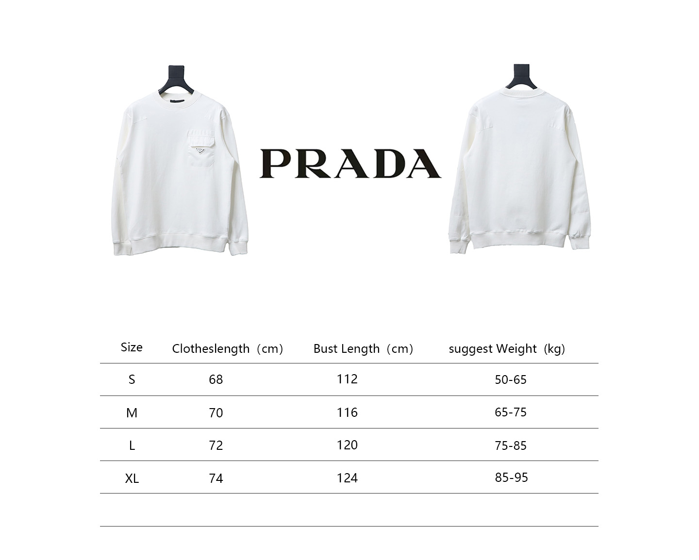 Prada Chest Pocket Crewneck Hoodie White