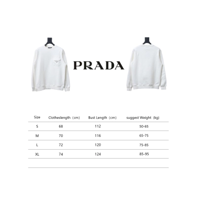 Prada Chest Pocket Crewneck Hoodie White 02