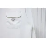 Prada Chest Pocket Crewneck Hoodie White