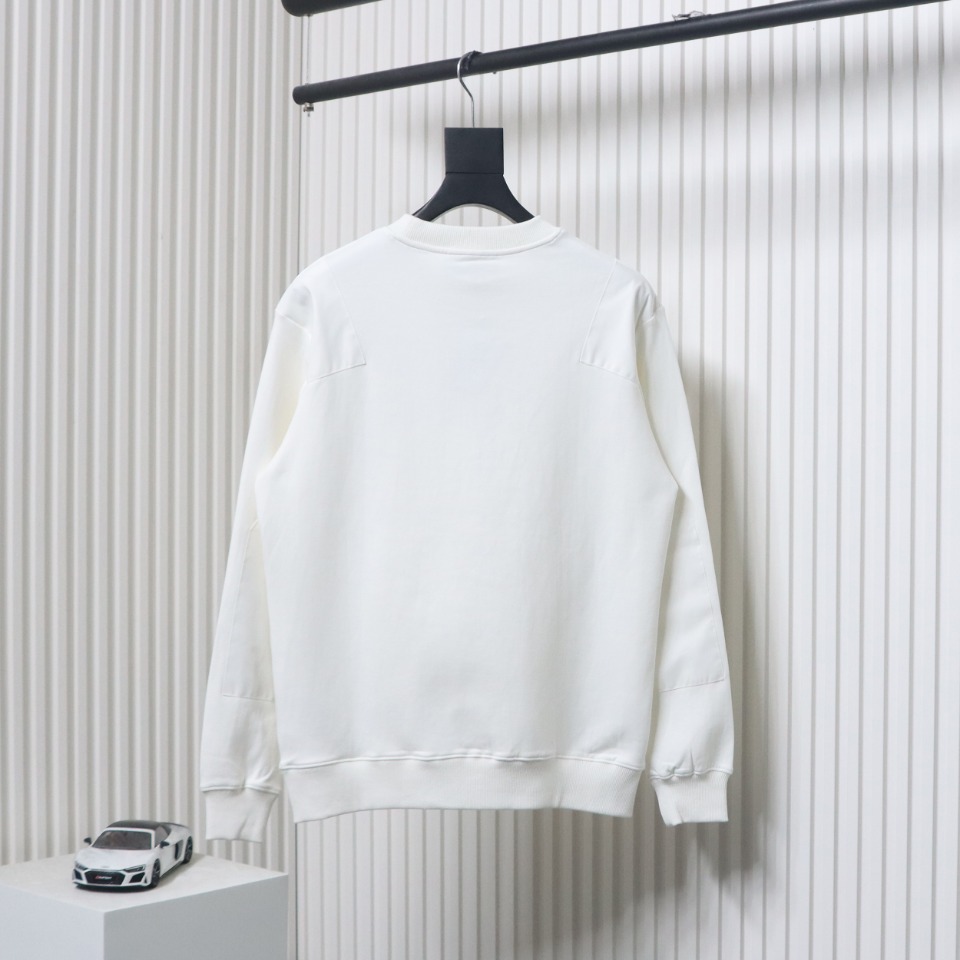 Prada Chest Pocket Crewneck Hoodie White