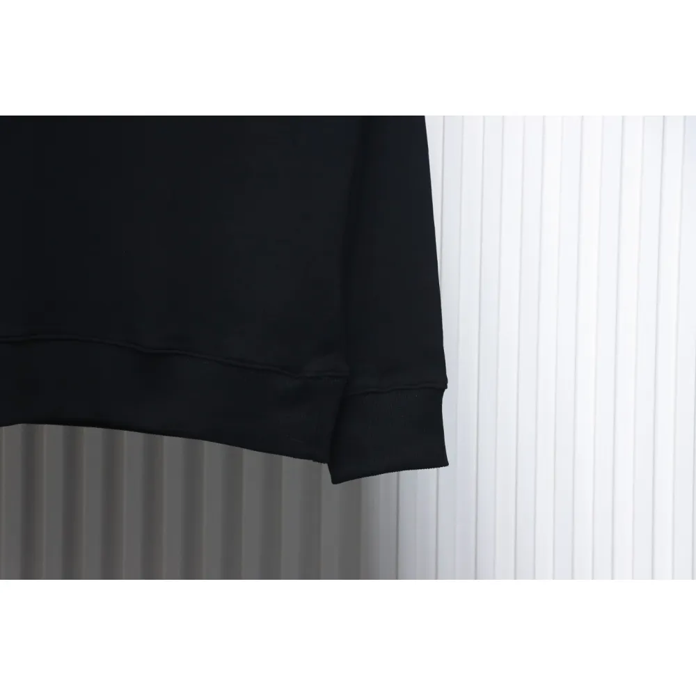 Prada Classic Red Striped Crew Neck Hoodie Black