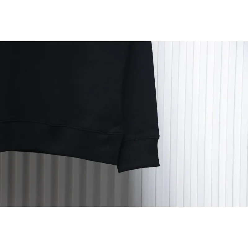 Prada Classic Red Striped Crew Neck Hoodie Black