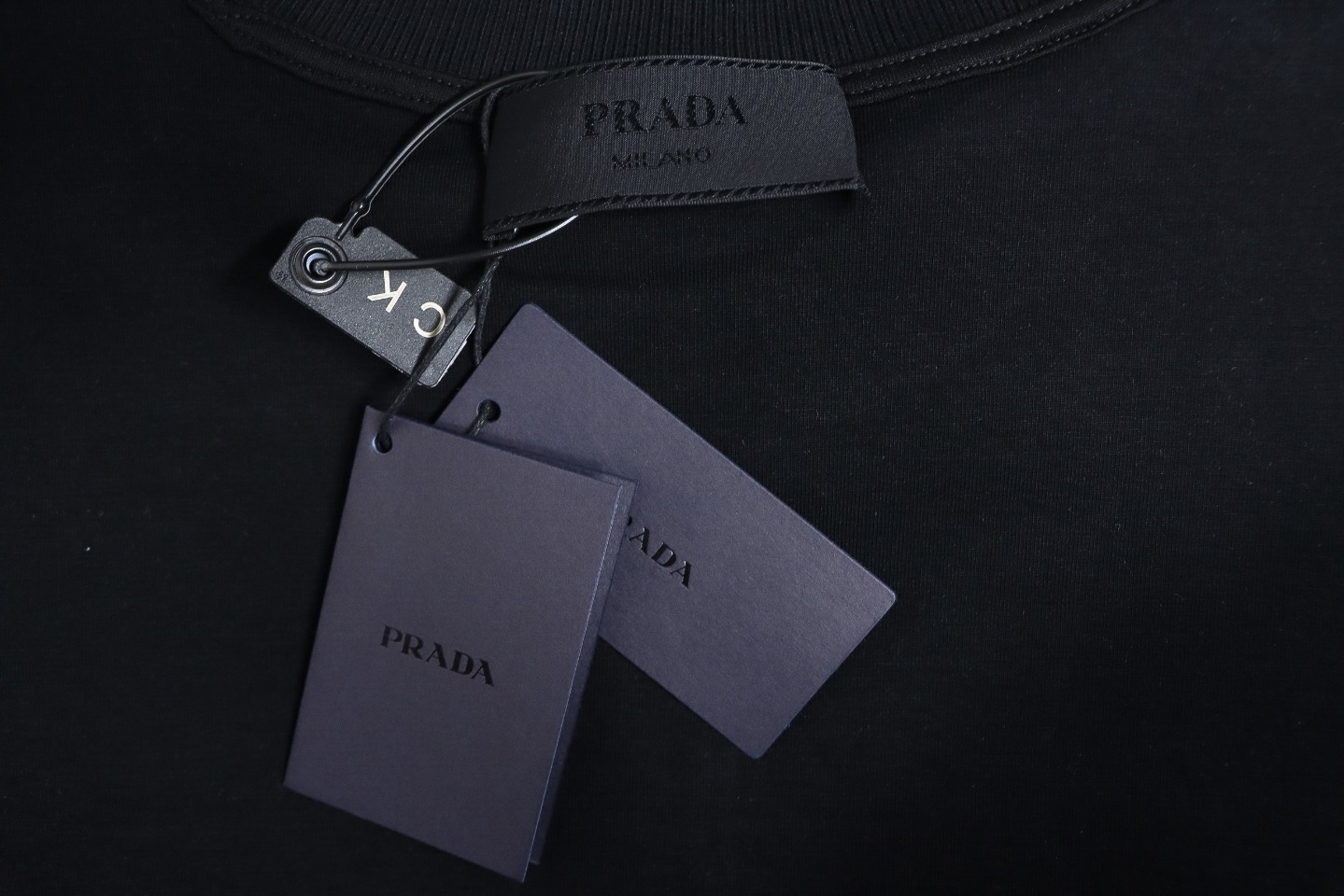 Prada Classic Red Striped Crew Neck Hoodie Black
