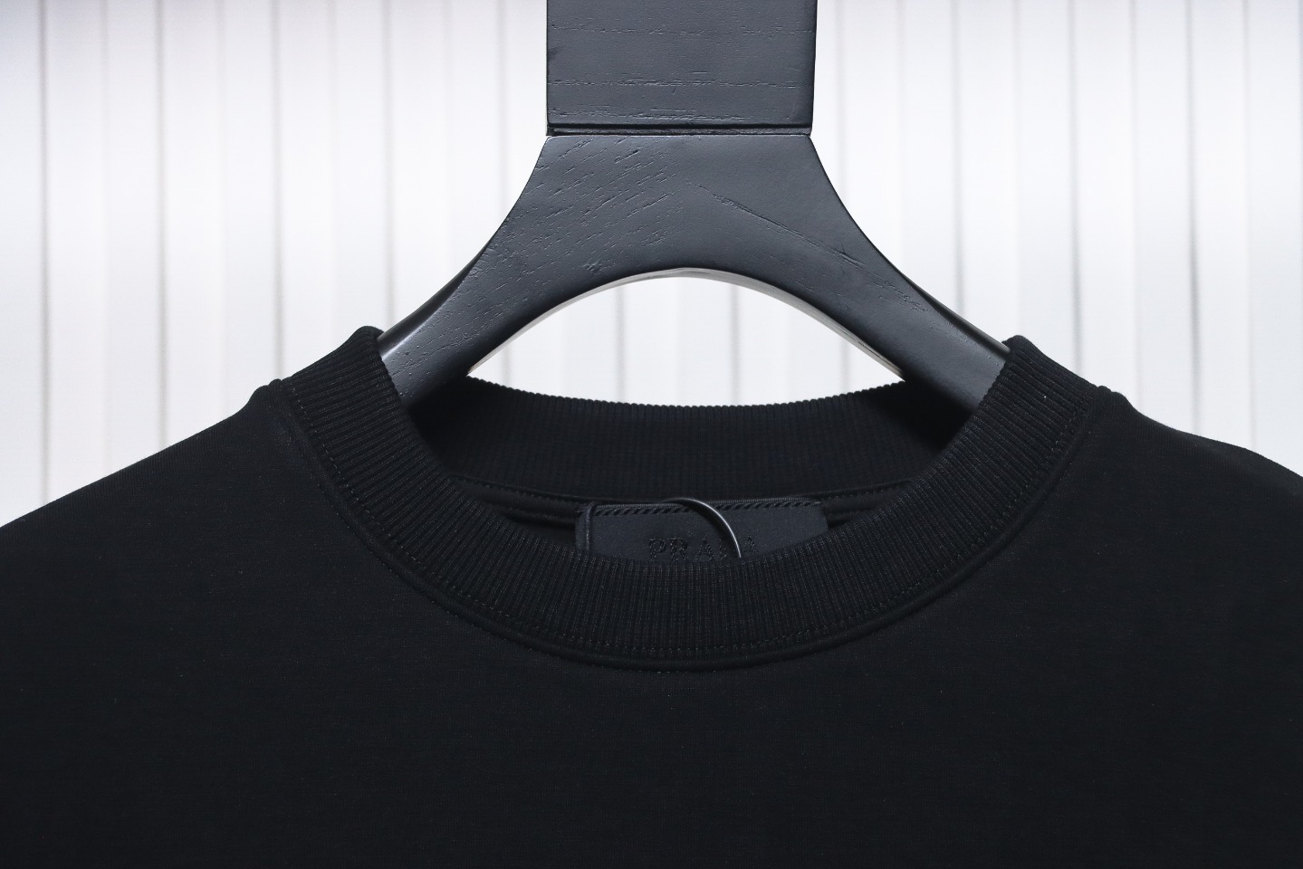 Prada Classic Red Striped Crew Neck Hoodie Black