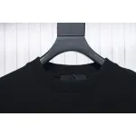 Prada Classic Red Striped Crew Neck Hoodie Black