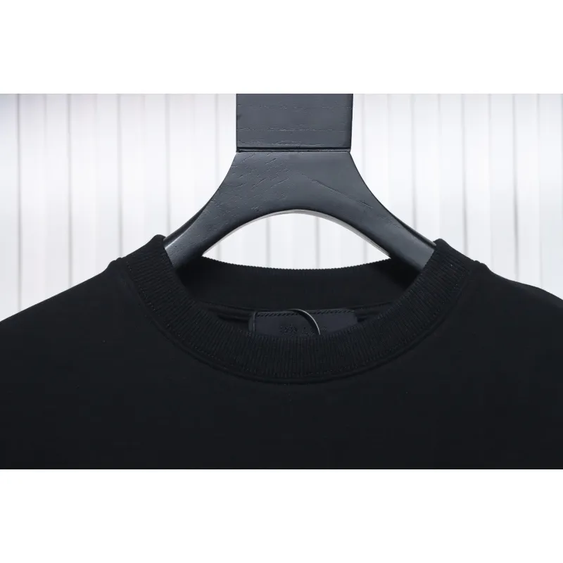 Prada Classic Red Striped Crew Neck Hoodie Black