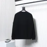 Prada Classic Red Striped Crew Neck Hoodie Black