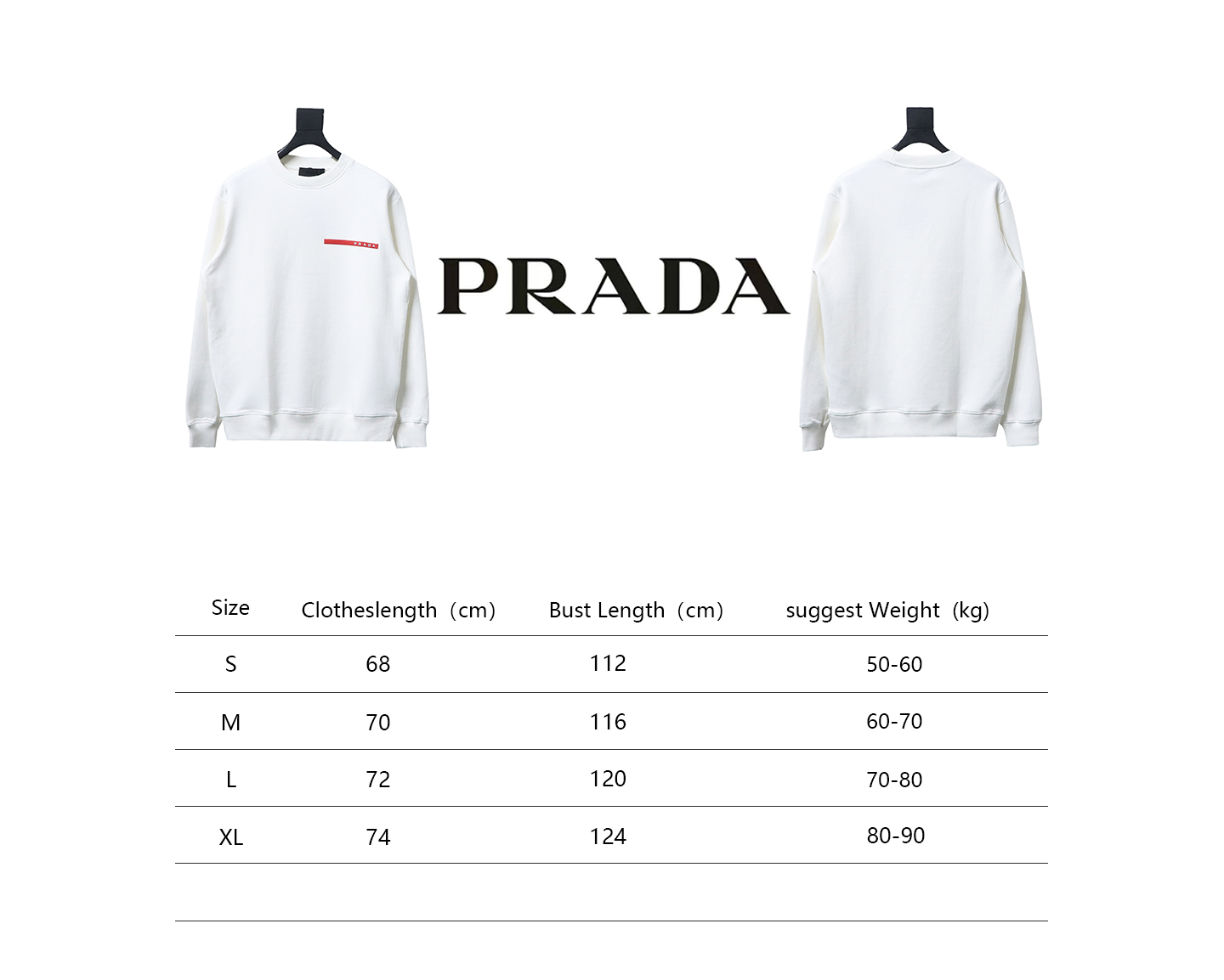 Prada Classic Red Striped Crew Neck Hoodie White
