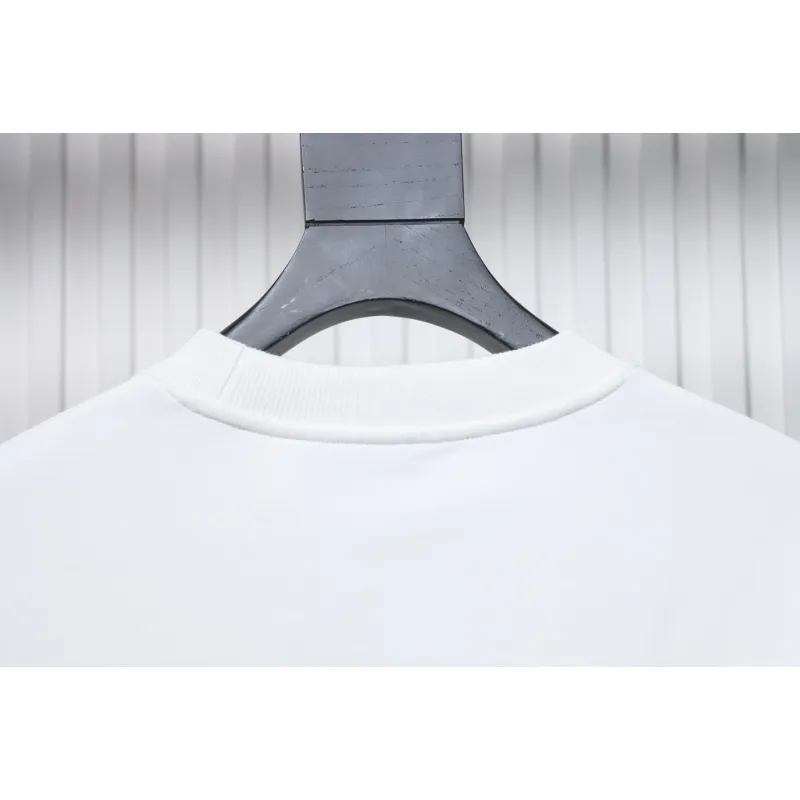 Prada Classic Red Striped Crew Neck Hoodie White