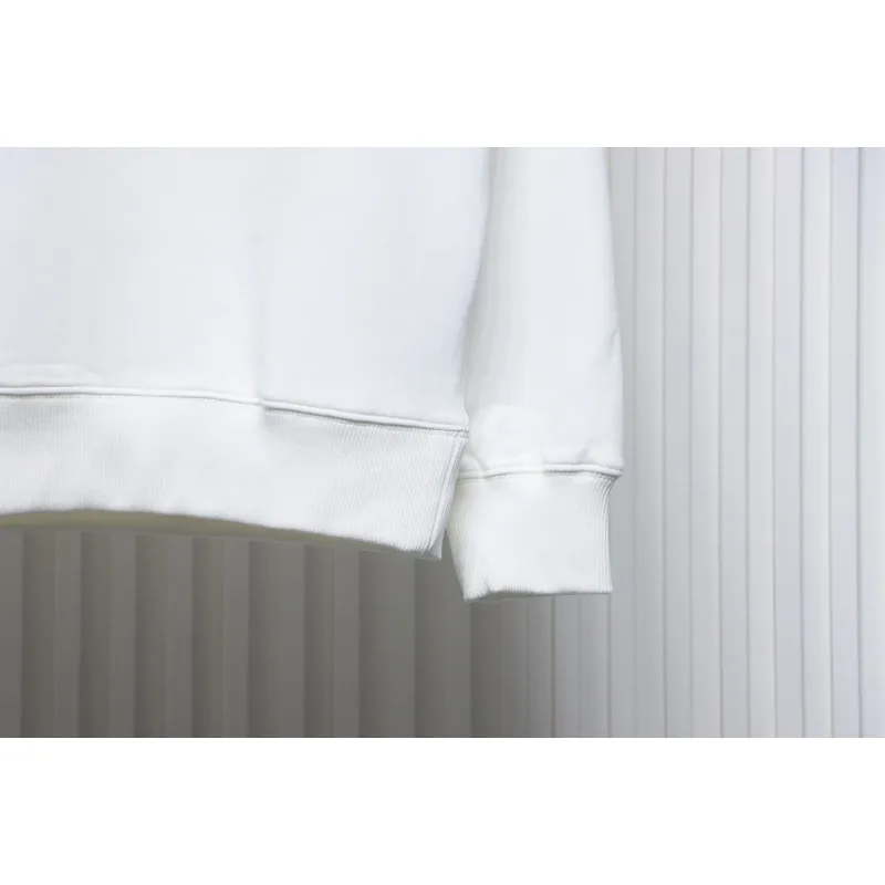 Prada Classic Red Striped Crew Neck Hoodie White