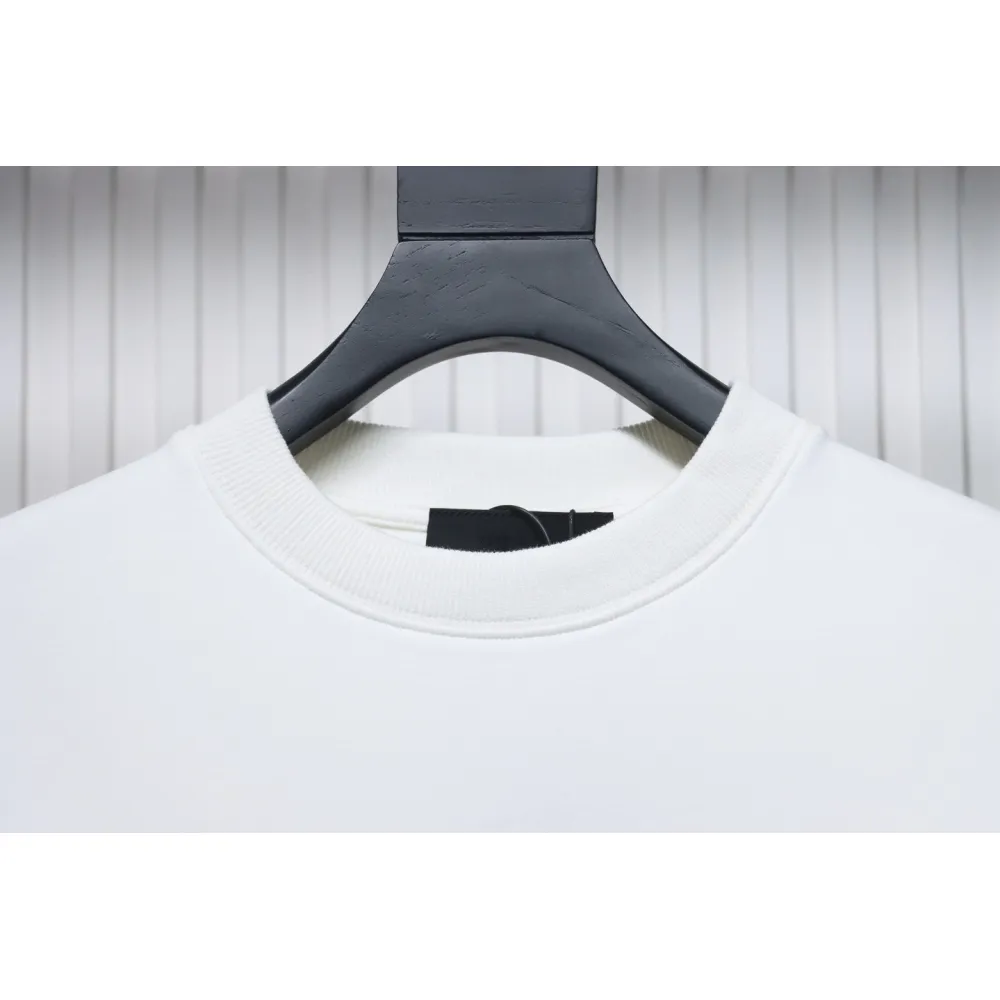 Prada Classic Red Striped Crew Neck Hoodie White