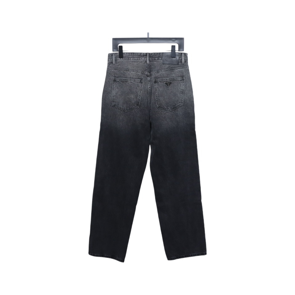 Prada Deconstructed Wide-Leg Jeans With Gusset Back Pocket