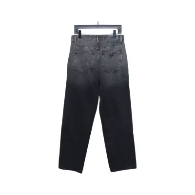 Prada Deconstructed Wide-Leg Jeans With Gusset Back Pocket 02