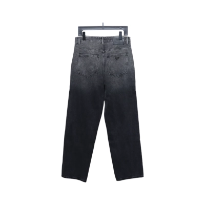 Prada Deconstructed Wide-Leg Jeans With Gusset Back Pocket 02