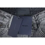Prada Deconstructed Wide-Leg Jeans With Gusset Back Pocket