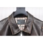 Prada Distressed Leather Jacket With Triangle Logo On Back