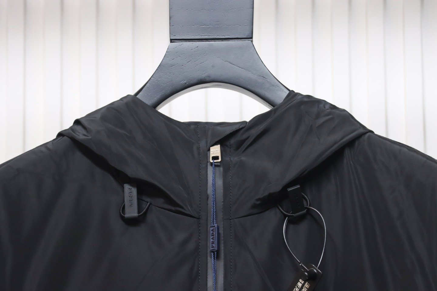 Prada Jacket With Detachable Hood With Red Side Trim Black