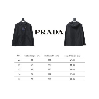 Prada Jacket With Detachable Hood With Red Side Trim Black 02