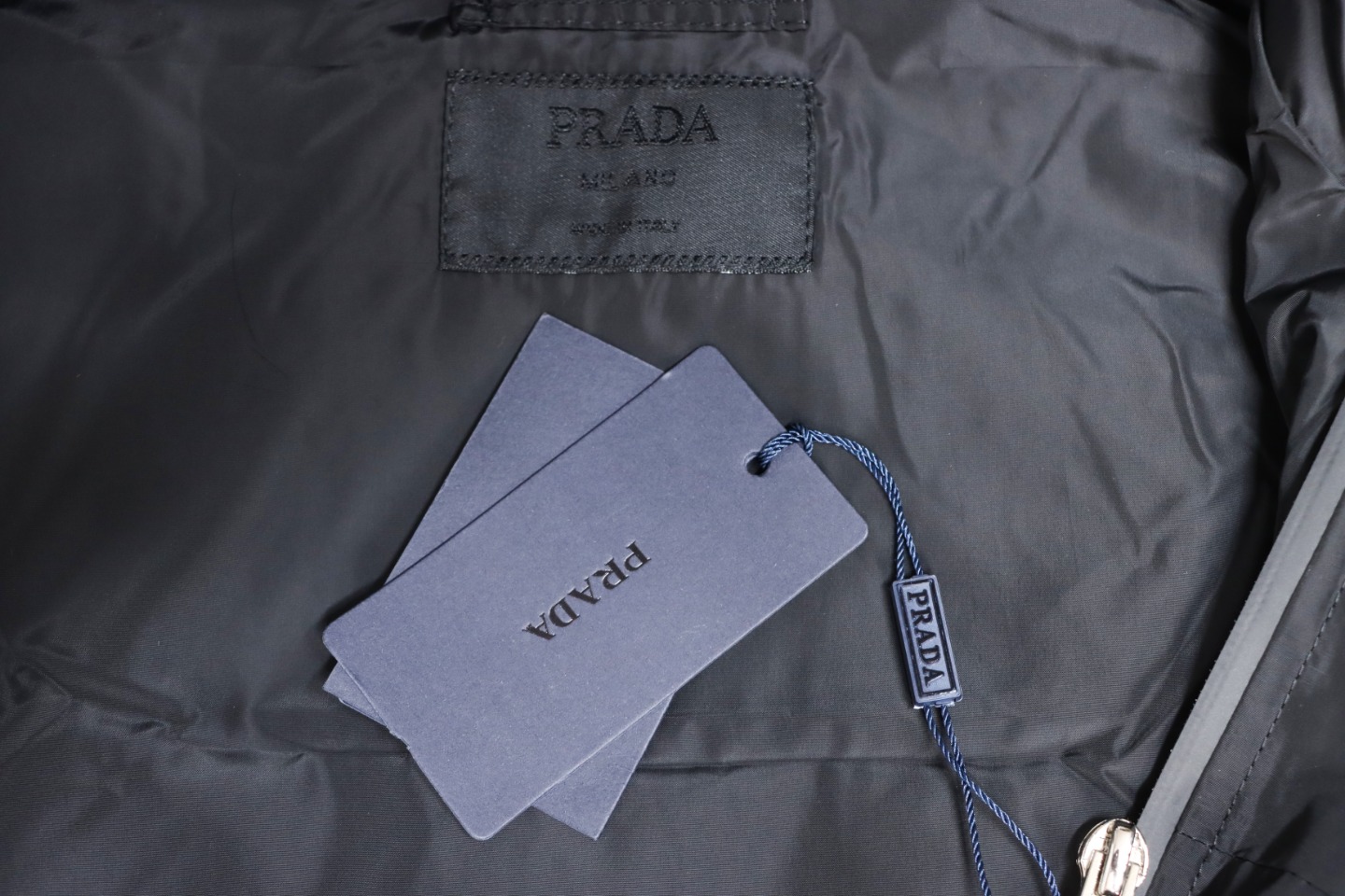 Prada Jacket With Detachable Hood With Red Side Trim Black