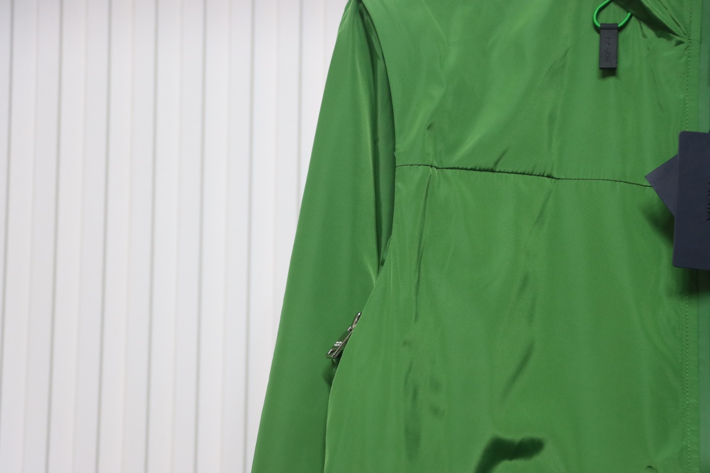 Prada Jacket With Detachable Hood With Red Side Trim Green