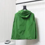 Prada Jacket With Detachable Hood With Red Side Trim Green