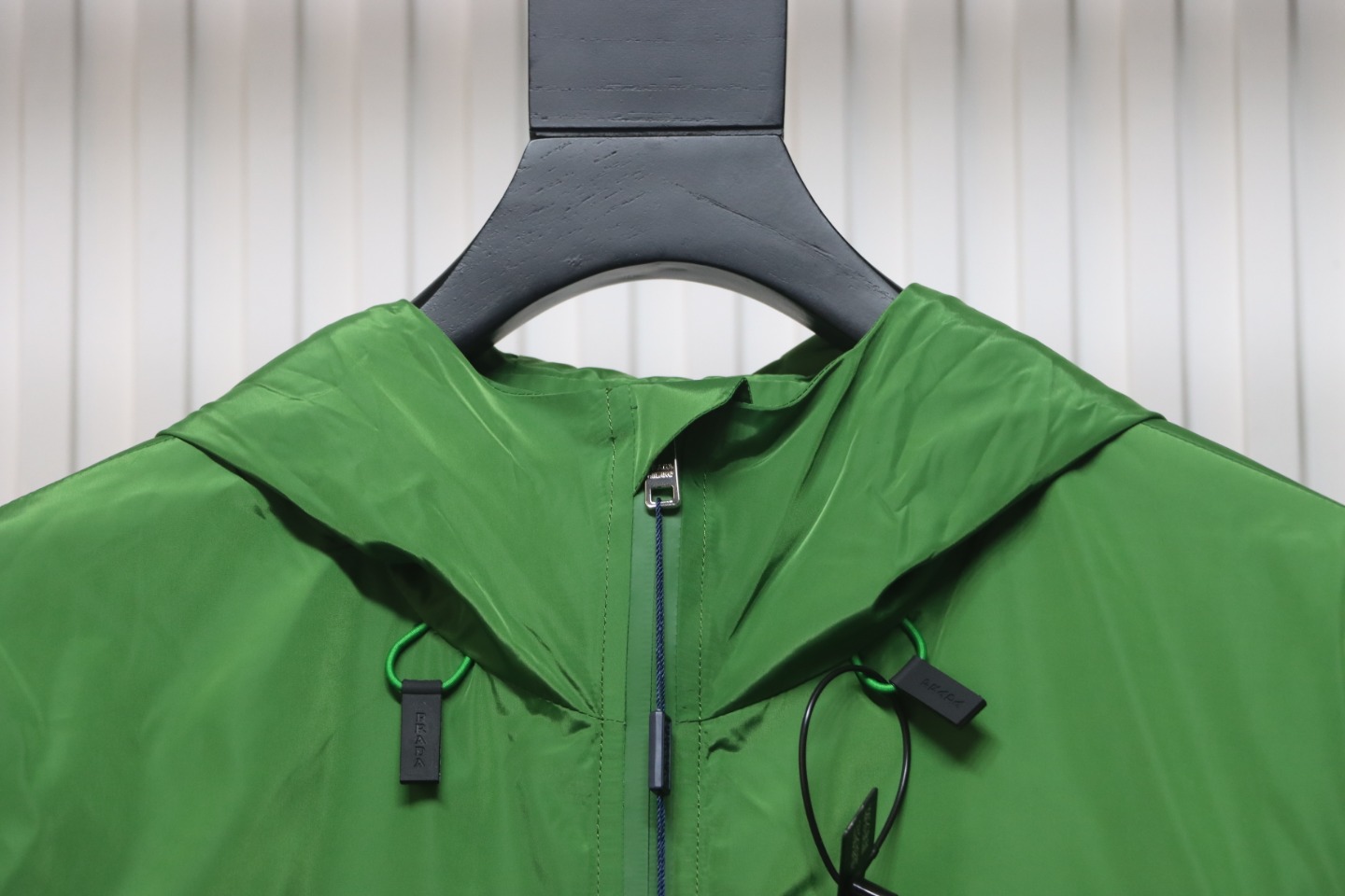 Prada Jacket With Detachable Hood With Red Side Trim Green