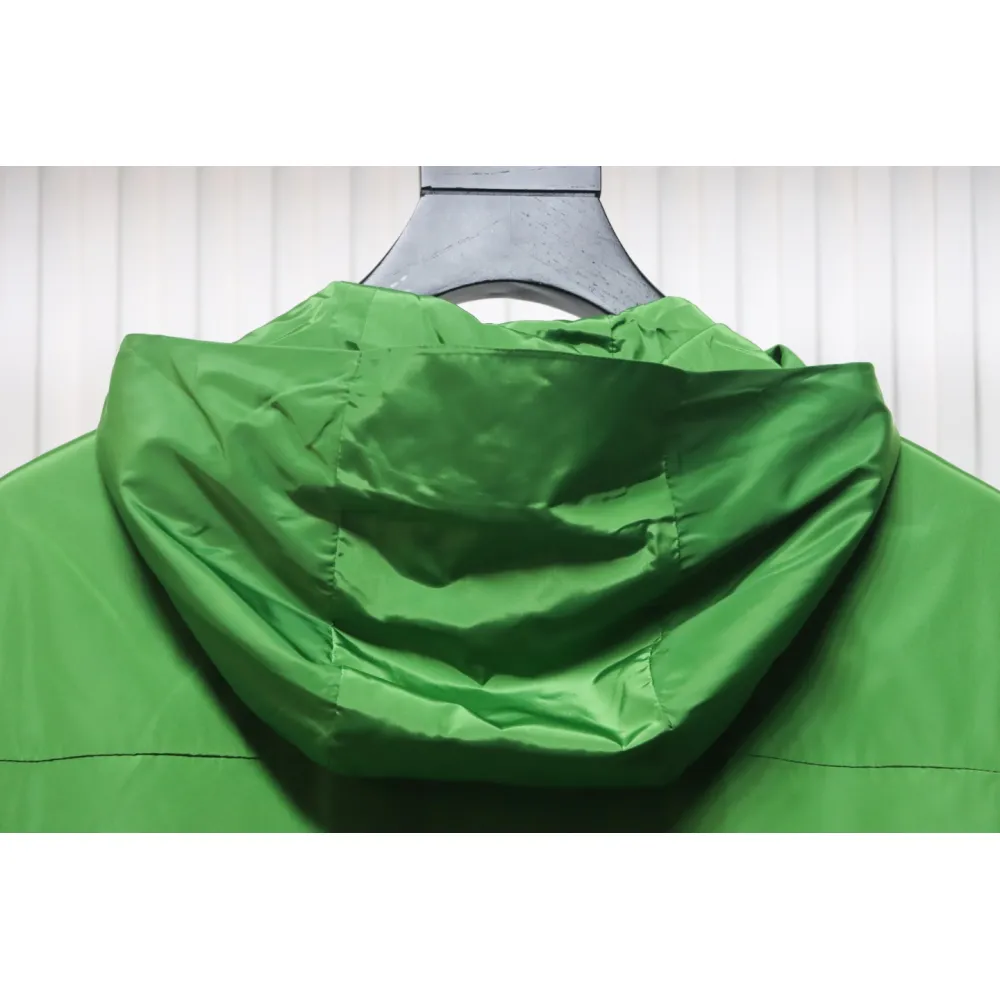 Prada Jacket With Detachable Hood With Red Side Trim Green