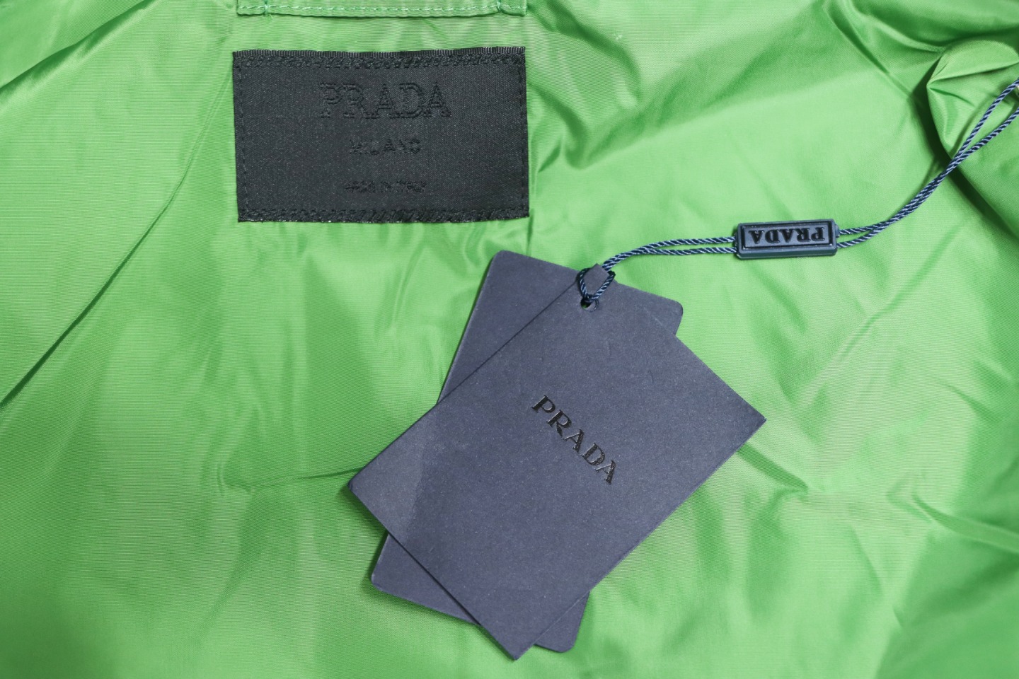 Prada Jacket With Detachable Hood With Red Side Trim Green