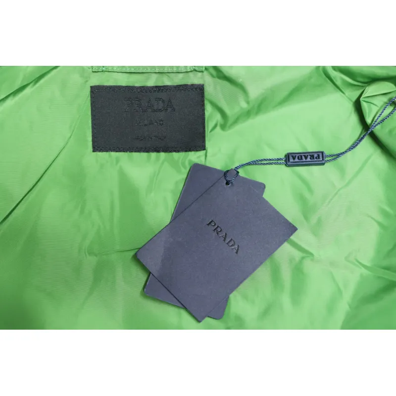 Prada Jacket With Detachable Hood With Red Side Trim Green