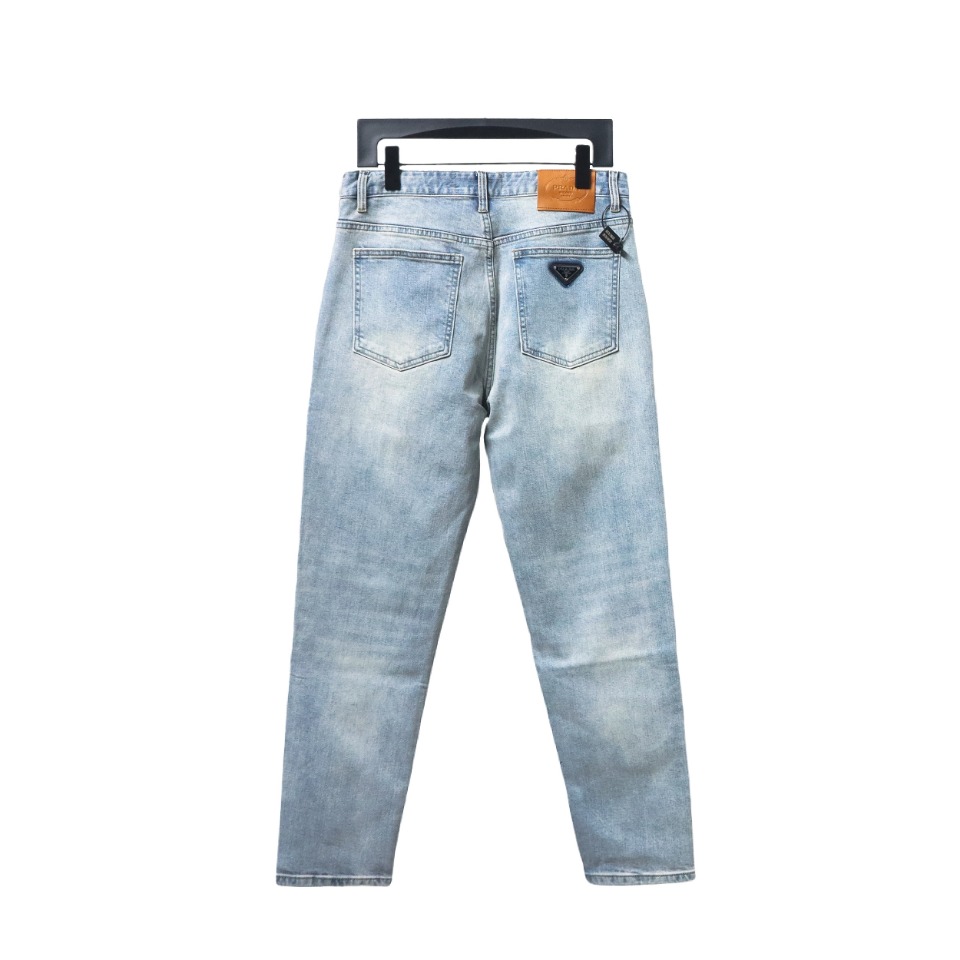 Prada Jeans With Triangle Logo On The Back