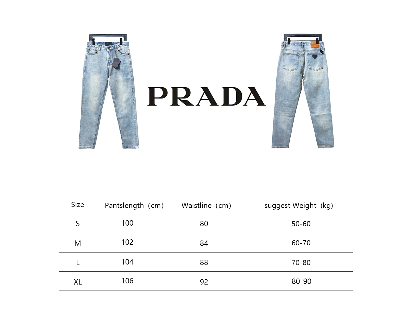 Prada Jeans With Triangle Logo On The Back