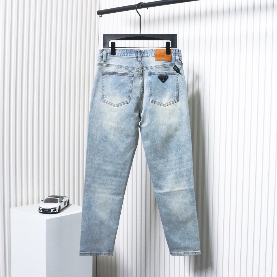 Prada Jeans With Triangle Logo On The Back